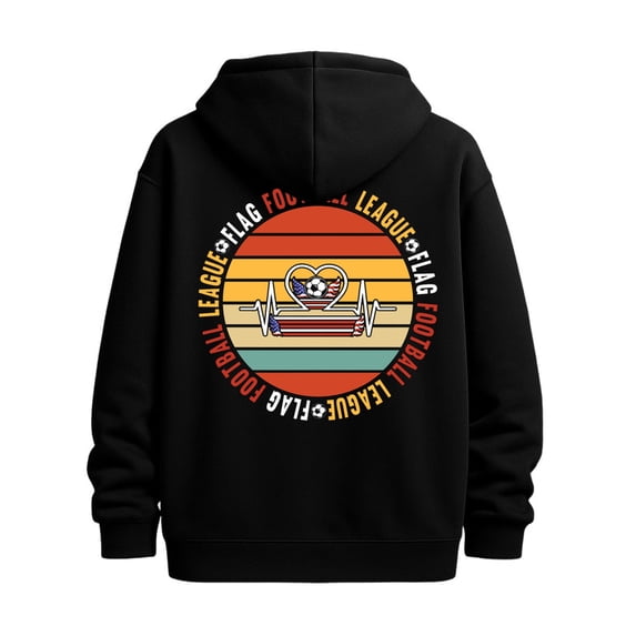Flag Football League hoodies & sweatshirt men's funny hoodies black Warm, suitable for casual wear, perfect for outdoor activities Soft & Comfortable vintage Funny Unisex hoodie