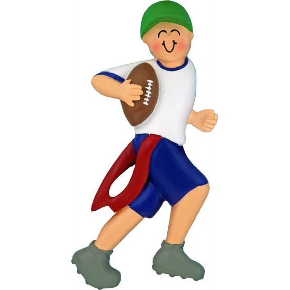 Flag Football Male Personalized Christmas Ornament DO-IT-YOURSELF
