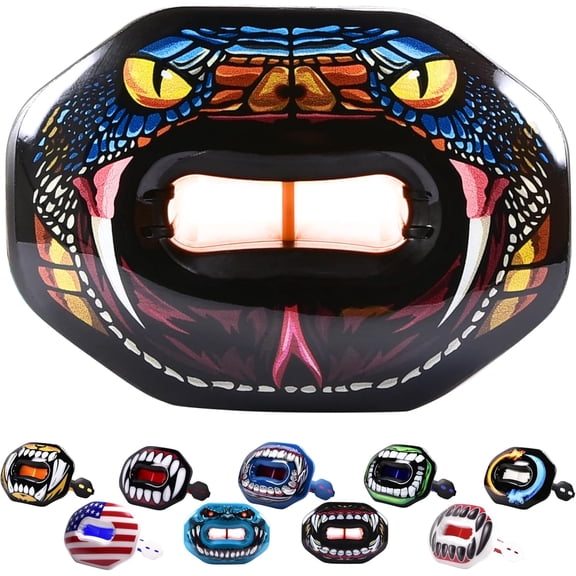 Flag Football Mouth Guard with 3D LipFit Design for Kids - Youth Tackle Football Mouthguard (No Boil) Cool Instant Fit Lip Guard Mouthpiece for Braces (Detachable Helmet Strap Included)