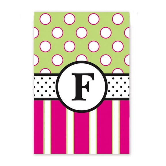 Flag, Garden Size Flag, New Baskerville Peppy Monogram "F" (Black Topstitch)