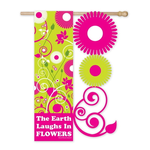 Flag, Garden Size Flag, The Earth Laughs (Sculpted Artistic Blend)