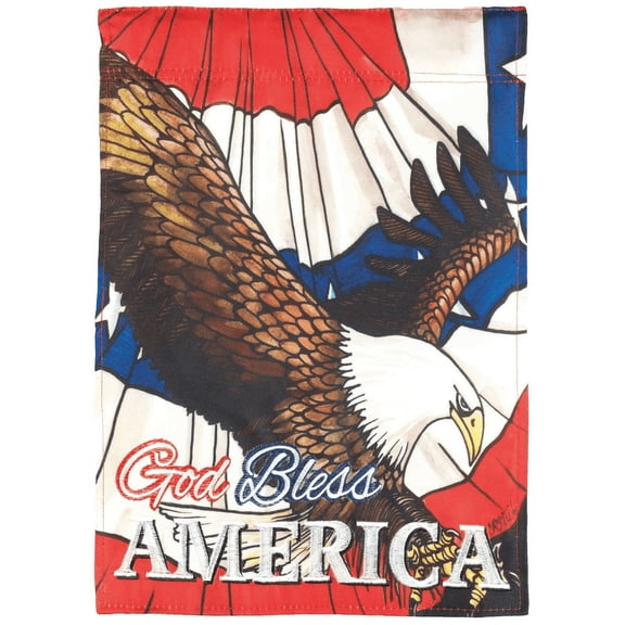 Magnolia Garden God Bless America Eagle Flag 29 x 42 Inch Polyester Garden Flag
