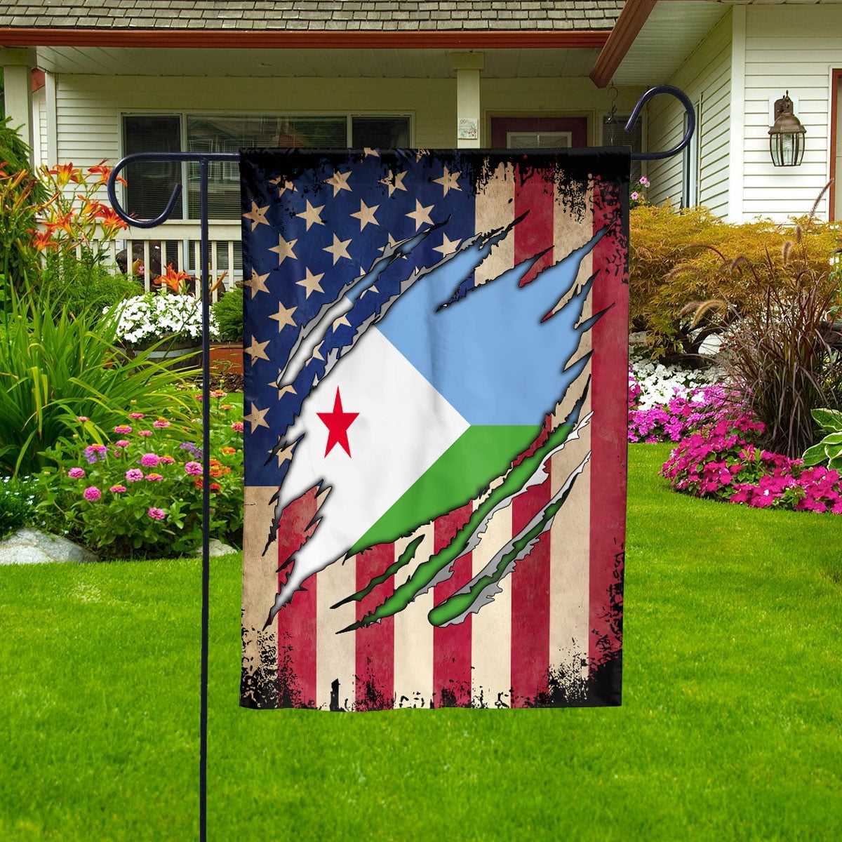 Flag Half American Flag Djiboutian Proud In Djibouti U.S.A Friendship ...