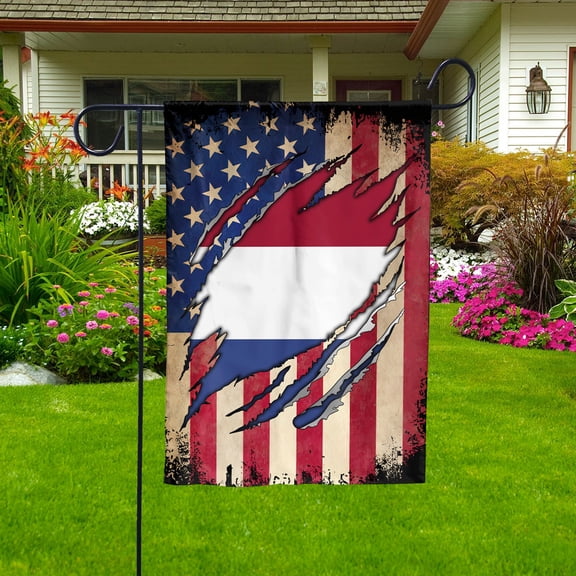 Flag Half American Flag Dutch Proud In Netherlands U.S.A Friendship Root Garden Flag (11.5x17.5) Double Sided-USA Flags Premium Polyester-Decorative Indoor Outdoor Flag