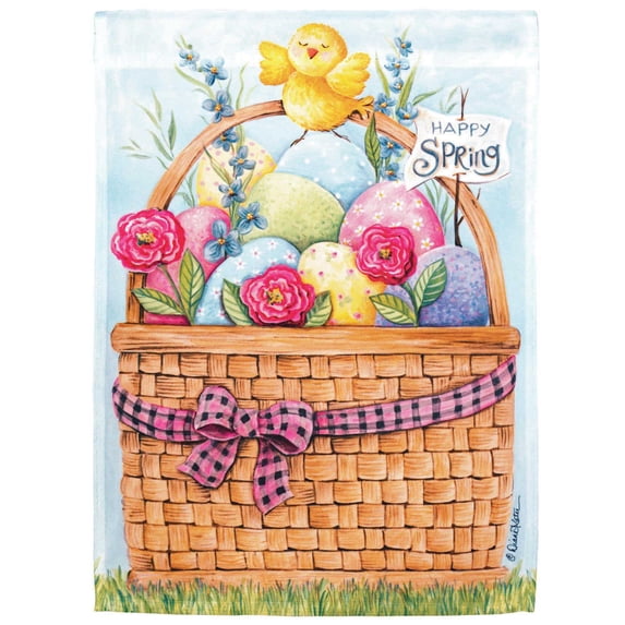 DICKSONS - Magnolia Garden - Happy Spring Easter Basket 30 x 44 Inch Polyester Garden Flag
