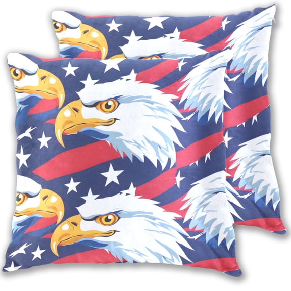 Flag Hawks Throw Pillow Covers Pillowcases 16 x 16 Inch Home Decor 2 Packs for Bedroom Sofa