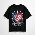 thumbnail image 1 of Flag Heart 1776 2026 July 4th 250th Birthday Men Women T-Shirt, 1 of 7