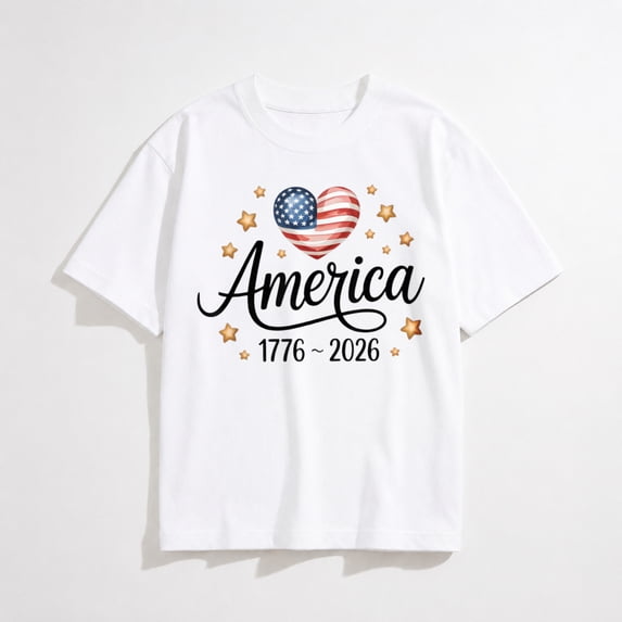 Flag Heart 1776 2026 July 4th 250th Birthday Mens T-Shirt