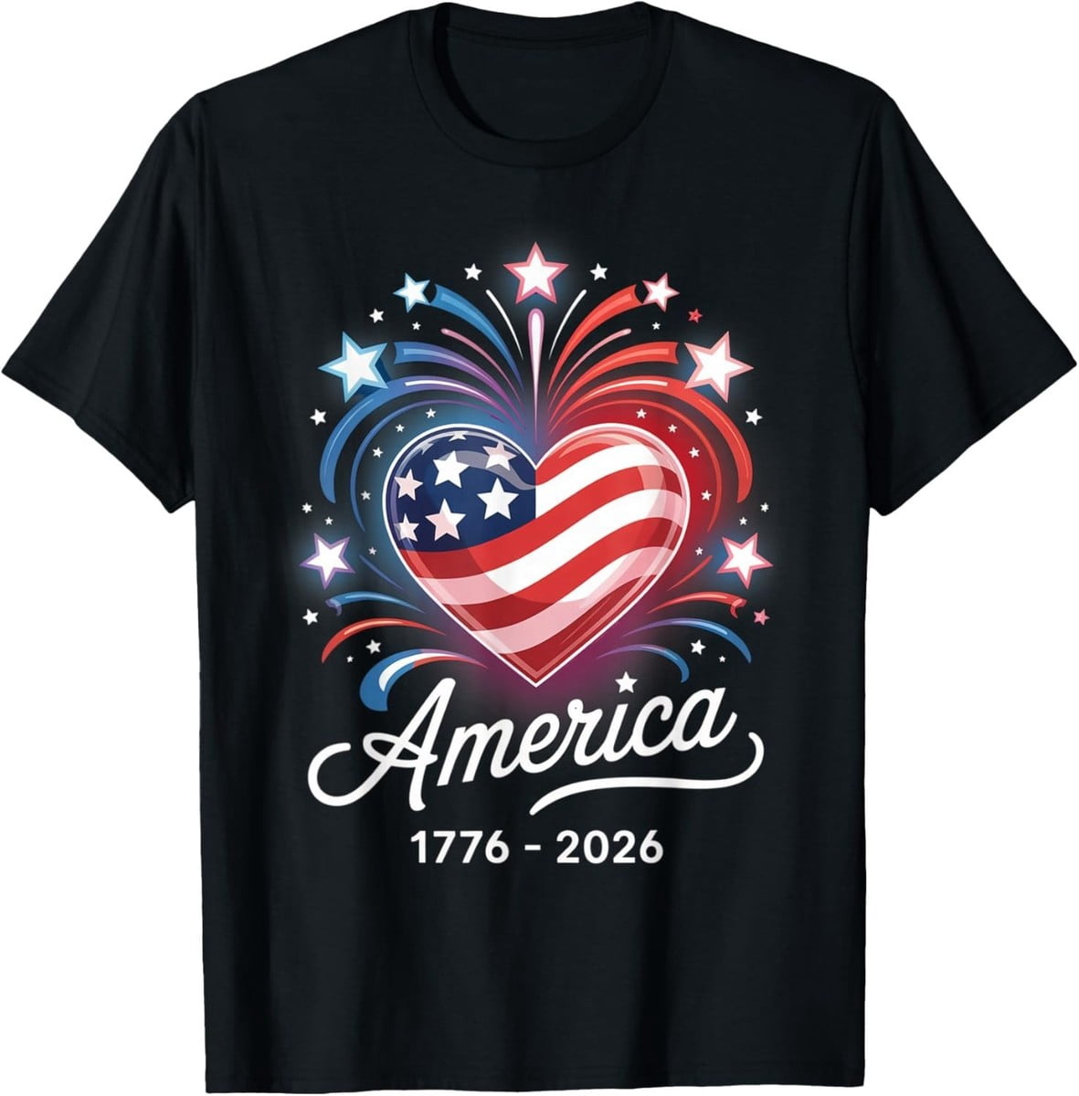 Flag Heart 1776 Anniversary T-Shirt - Walmart.com