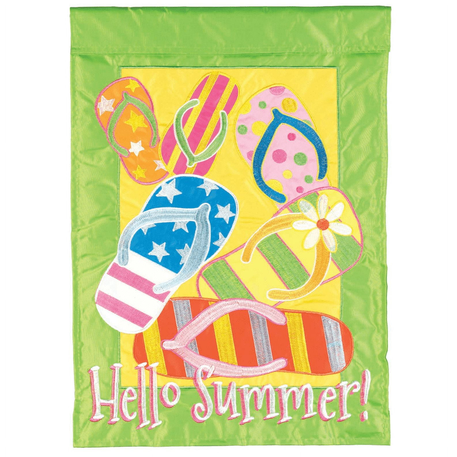 Flag Hello Summer Flip Flops - Walmart.com