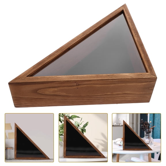 Flag Holder Wood Flag Case Triangle Flag Holder Flag Container Wood Flag Display Container