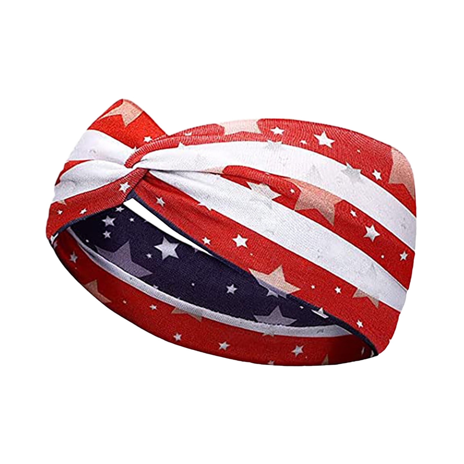 Flag independence day star vintage knot wicking yoga running headband