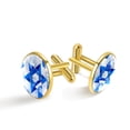 thumbnail image 1 of Flag of Israel Elegant Men's Cufflinks Set, for Formal Attire, Made of Stainless Steel, Ideal for Business Meetings and Special Occasions - Silver Jewelry for Men, 1 of 6