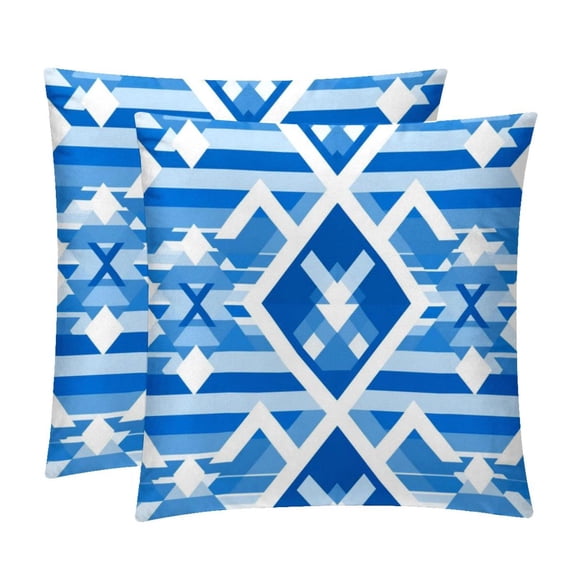 Flag of Israel Patterns - Set of 2, Available in 16x16, 18x18, and 20x20 Inches for Various Occasions, Sofa, Bed, Chair - Includes Pillow Inserts, Cushion Covers, Decorative Pillows
