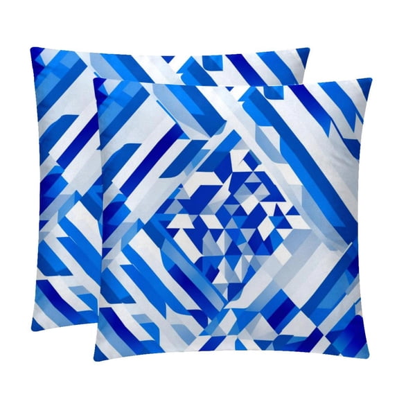 Flag of Israel Pillow Covers Inserts Set with Unique Patterns - 16x16, 18x18, 20x20 Inches - 2 Pack Decorative Throw Pillow Covers for Home Decor and More