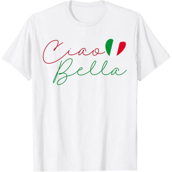 Flag Italy Italian Ciao Bella T-Shirt100% cotton
