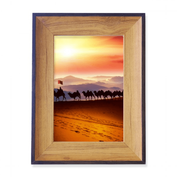 Flag Journey Silk Road Camel Desert Photo Frame Exhibition Display Art Desktop Painting