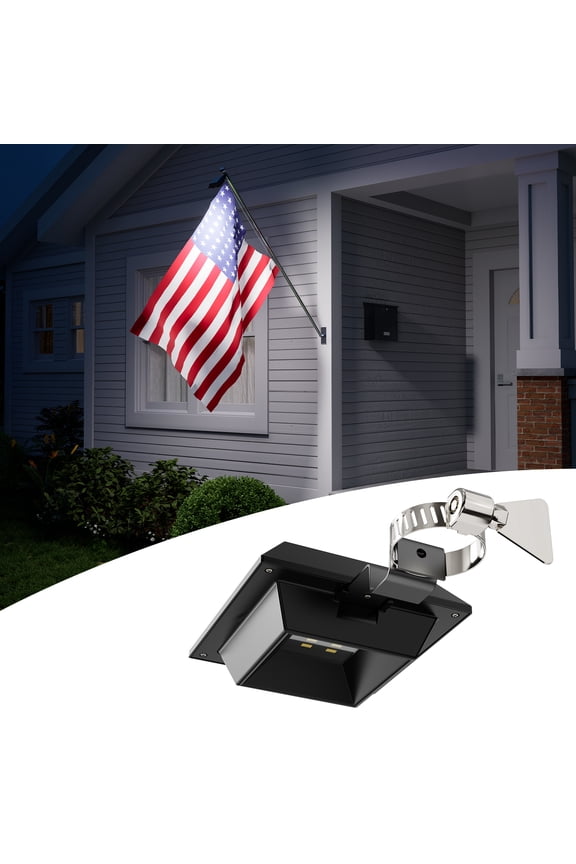 Solar Flag Pole Light Outdoor Waterproof Top Mounted Flagpole Lights for Outside House, Garden, Yard, Porch, Lighting up 10 Hours (Cool White)