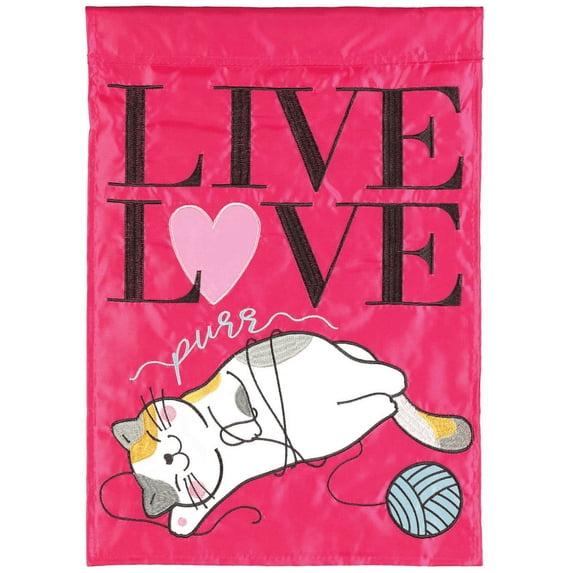 Flag Live Love Purr Polyester