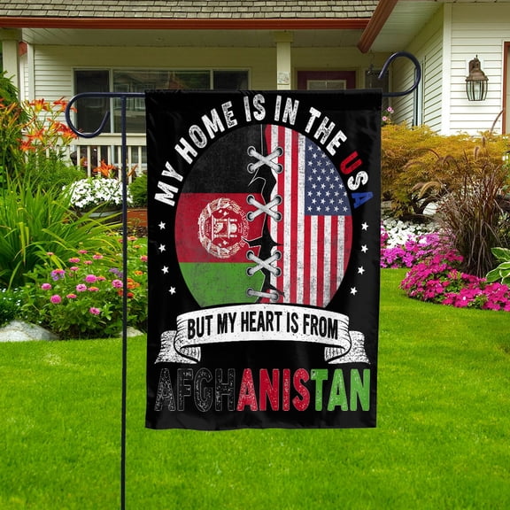 Flag-Made in America with Afghan Parts Afghanistan U.S.A Friendship American Flag Garden Flag (11.5x17.5) Double Sided-USA Flags Premium Polyester-Decorative Indoor Outdoor Flag