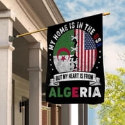 Algerian Parts Algeria Roots American Home Proud House Flag, Double-Sided Decorative Outdoor Flag, Polyester Yard Flag 29.5 x 39.5 in
