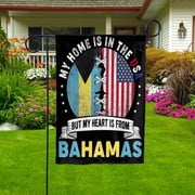 Bahamasian Parts Bahamas Roots American Home Proud Garden Flag, Double-Sided Decorative Outdoor Flag, Patriotic Polyester Yard Flag 12 x 18 in