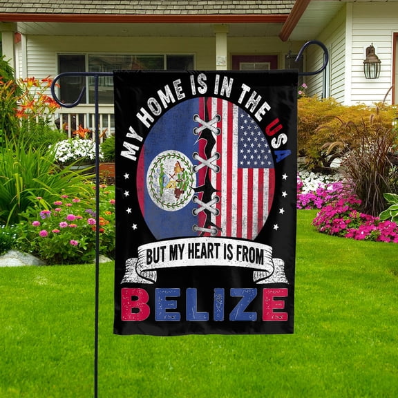 Flag-Made in America with Belizean Parts Belize U.S.A Friendship American Flag Patriotic Garden Flag (11.5x17.5) Double Sided-USA Flags Premium Polyester-Decorative Indoor Outdoor Flag