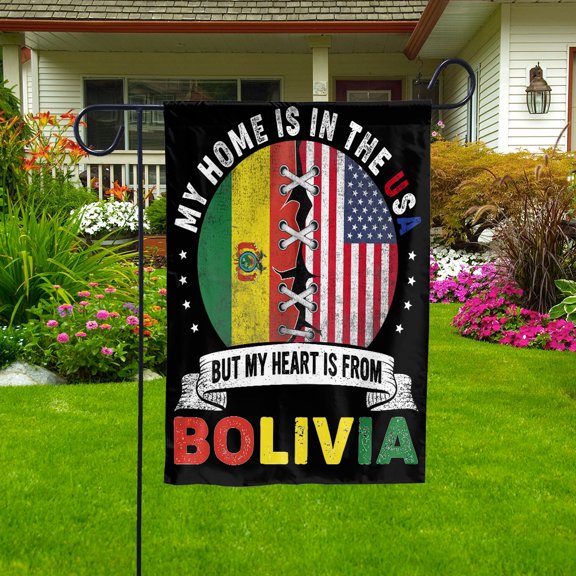 Flag-Made in America with Bolivian Parts Bolivia U.S.A Friendship American Flag Patriotic Garden Flag (11.5x17.5) Double Sided-USA Flags Premium Polyester-Decorative Indoor Outdoor Flag
