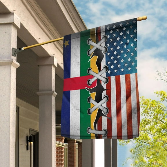 Flag Made In America With Central African Parts Central African American Friendship Root Proud House Flag (29.5x39.5) Double Sided-USA Flags Premium Polyester-Decorative Indoor Outdoor Flag