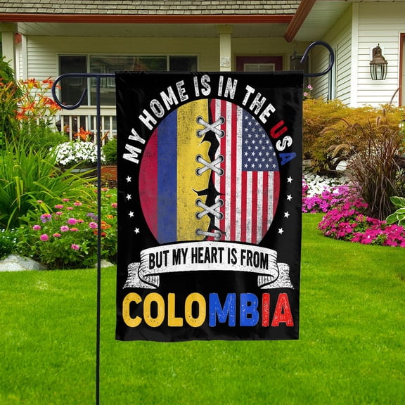 Flag-Made in America with Colombian Parts Colombia U.S.A Friendship American Flag Patriotic Garden Flag (11.5x17.5) Double Sided-USA Flags Premium Polyester-Decorative Indoor Outdoor Flag