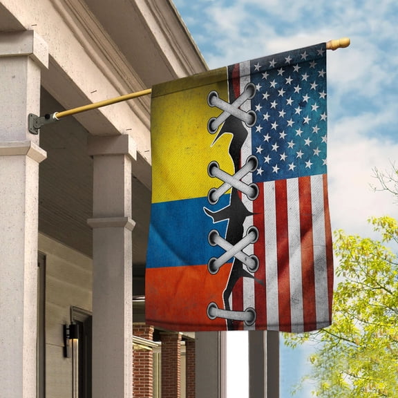 Flag Made In America With Colombian Parts Colombian American Friendship Root Proud House Flag (29.5x39.5) Double Sided-USA Flags Premium Polyester-Decorative Indoor Outdoor Flag