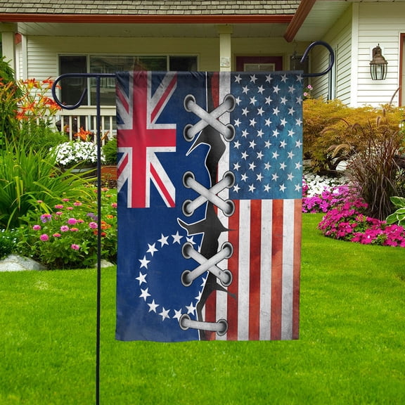Flag Made In America With Cook Islanders Parts Cook Islanders American Friendship Root Proud Garden Flag (11.5x17.5) Double Sided-USA Flags Premium Polyester-Decorative Indoor Outdoor Flag