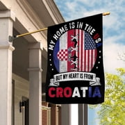 Croatian Parts Croatia Roots American Home Proud House Flag, Double-Sided Decorative Outdoor Flag, Polyester Yard Flag 29.5 x 39.5 in
