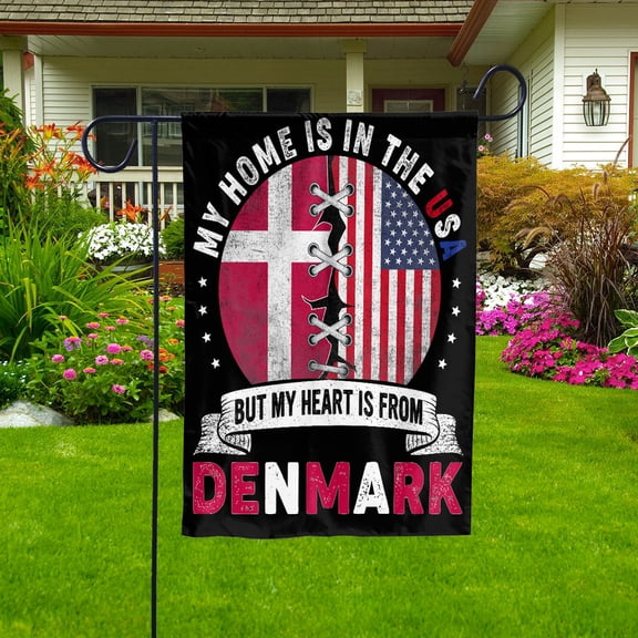 Flag-Made in America with Danish Parts Denmark U.S.A Friendship American Flag Patriotic Garden Flag (11.5x17.5) Double Sided-USA Flags Premium Polyester-Decorative Indoor Outdoor Flag