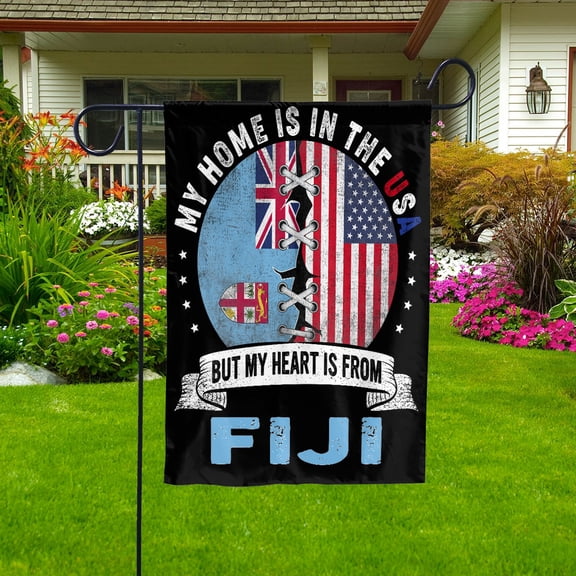 Flag-Made in America with Fijian Parts Fiji U.S.A Friendship American Flag Patriotic House Flag (29.5x39.5) Double Sided-USA Flags Premium Polyester-Decorative Indoor Outdoor Flag
