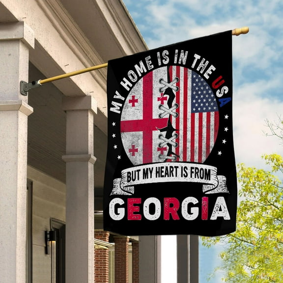 Flag-Made in America with Georgian Parts Georgia U.S.A Friendship American Flag Patriotic House Flag (29.5x39.5) Double Sided-USA Flags Premium Polyester-Decorative Indoor Outdoor Flag