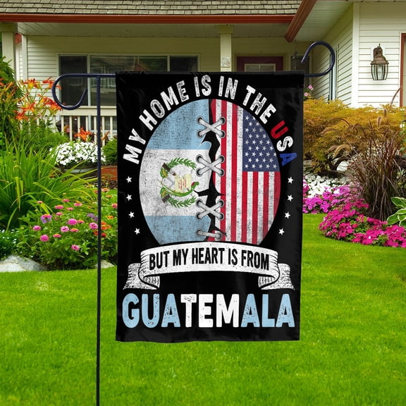 Flag-Made in America with Guatemalan Parts Guatemala U.S.A Friendship American Flag Patriotic Garden Flag (11.5x17.5) Double Sided-USA Flags Premium Polyester-Decorative Indoor Outdoor Flag