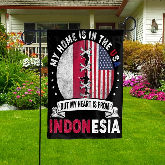Flag-Made in America with Indonesian Parts Indonesia U.S.A Friendship American Flag Patriotic House Flag (29.5x39.5) Double Sided-USA Flags Premium Polyester-Decorative Indoor Outdoor Flag