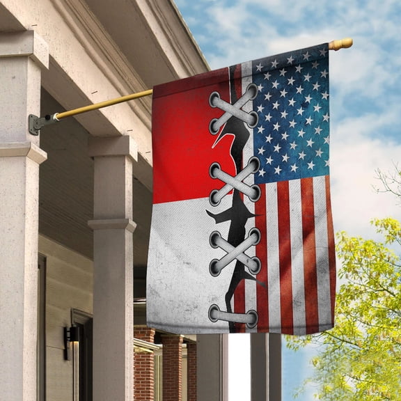 Flag Made In America With Indonesian Parts Indonesian American Friendship Root Proud Garden Flag (11.5x17.5) Double Sided-USA Flags Premium Polyester-Decorative Indoor Outdoor Flag