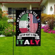 Italian Parts Italy Roots American Home Proud House Flag, Double-Sided Decorative Outdoor Flag, Patriotic Polyester Yard Flag 29.5 x 39.5 in