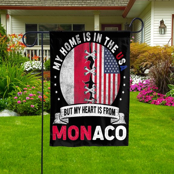 Flag-Made in America with Monacan Parts Monaco U.S.A Friendship American Flag Patriotic Garden Flag (11.5x17.5) Double Sided-USA Flags Premium Polyester-Decorative Indoor Outdoor Flag