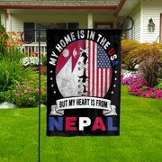 Nepali Parts Nepal Roots American Home Proud Garden Flag, Double-Sided Decorative Outdoor Flag, Patriotic Polyester Yard Flag 12 x 18 in
