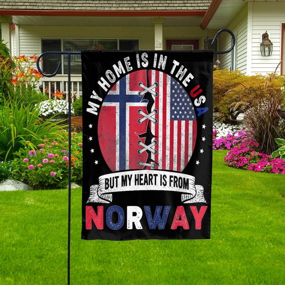 Flag-Made in America with Norwegian Parts Norway U.S.A Friendship American Flag Patriotic House Flag (29.5x39.5) Double Sided-USA Flags Premium Polyester-Decorative Indoor Outdoor Flag