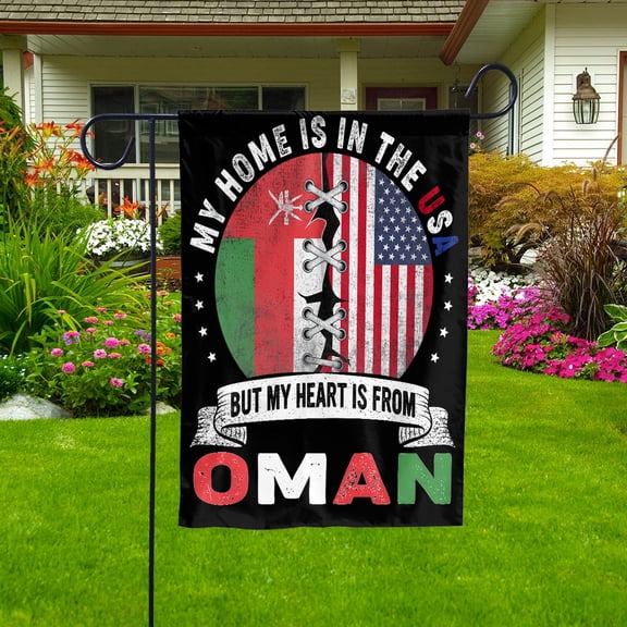 Flag-Made in America with Omani Parts Oman U.S.A Friendship American Flag Patriotic Garden Flag (11.5x17.5) Double Sided-USA Flags Premium Polyester-Decorative Indoor Outdoor Flag