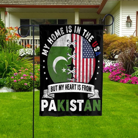 Flag-Made in America with Pakistani Parts Pakistan U.S.A Friendship American Flag Patriotic Garden Flag (11.5x17.5) Double Sided-USA Flags Premium Polyester-Decorative Indoor Outdoor Flag