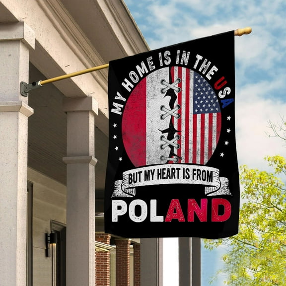 Flag-Made in America with Polish Parts Poland U.S.A Friendship American Flag Patriotic Garden Flag (11.5x17.5) Double Sided-USA Flags Premium Polyester-Decorative Indoor Outdoor Flag