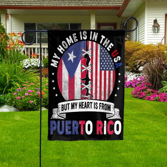 Flag-Made in America with Puerto Rican Parts Puerto Rico U.S.A Friendship American Flag Patriotic Garden Flag (11.5x17.5) Double Sided-USA Flags Premium Polyester-Decorative Indoor Outdoor Flag