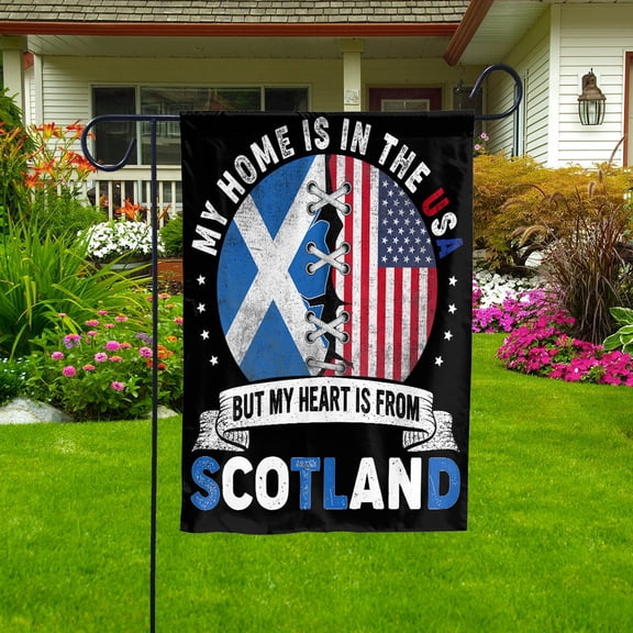 Flag-Made in America with Scottish Parts Scotland U.S.A Friendship American Flag Patriotic Garden Flag (11.5x17.5) Double Sided-USA Flags Premium Polyester-Decorative Indoor Outdoor Flag