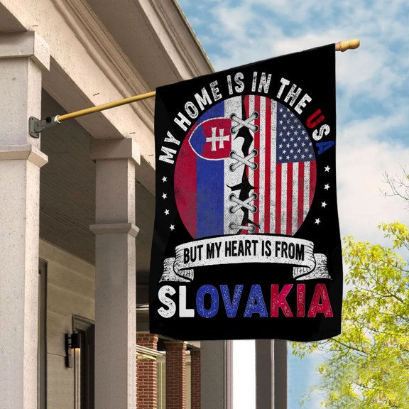 Flag-Made in America with Slovak Parts Slovakia U.S.A Friendship American Flag Patriotic House Flag (29.5x39.5) Double Sided-USA Flags Premium Polyester-Decorative Indoor Outdoor Flag