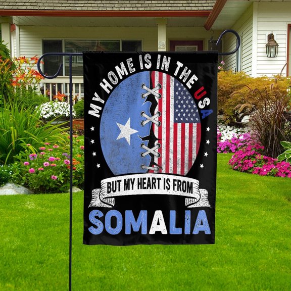 Flag-Made in America with Somalian Parts Somalia U.S.A Friendship American Flag Patriotic Garden Flag, Double-Sided Decorative Outdoor Flag, Patriotic Polyester Yard Flag 11.5 x 17.5 in